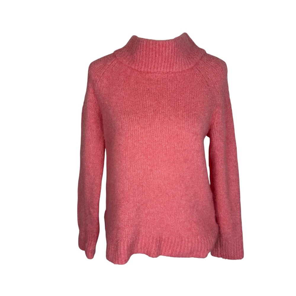 Moth Anthropologie Pink Wool Alpaca Blend Mock Neck Raglan Sweater Large